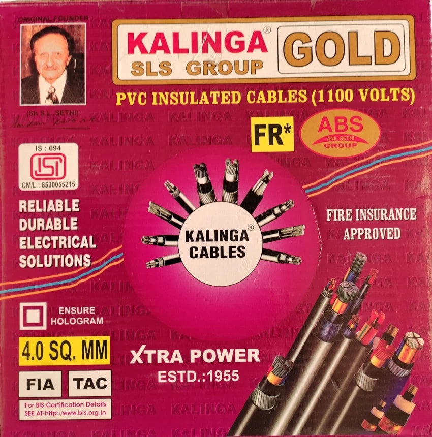 Kalinga Gold Single Core Flame Retardant House Cable, 90 Meter