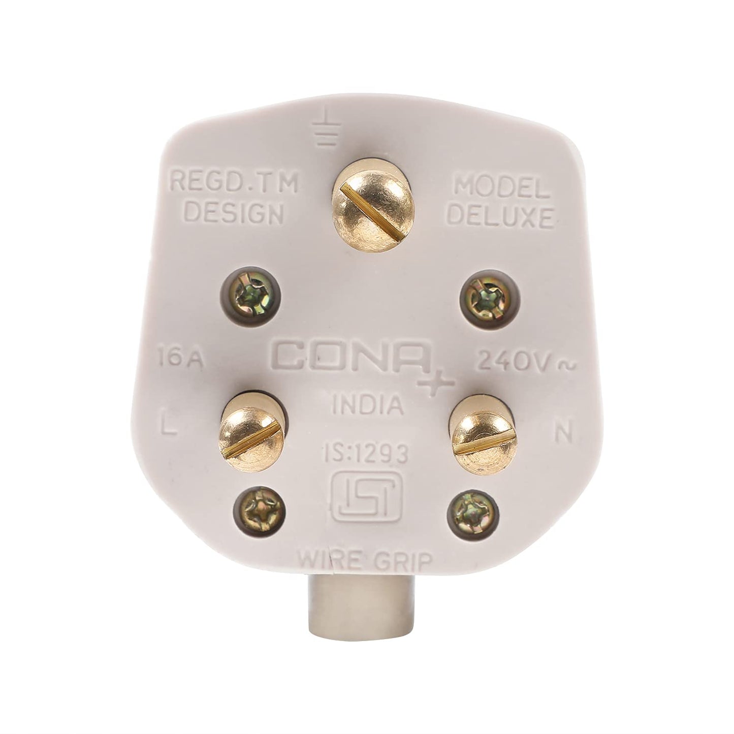 CONA Deluxe 3 Pin Plug Top - White | 3 Pin Top | Electrical Top