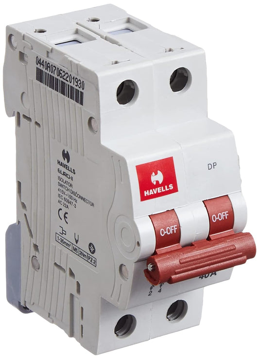 Havells EURO-II C Curve Isolator DP MCB