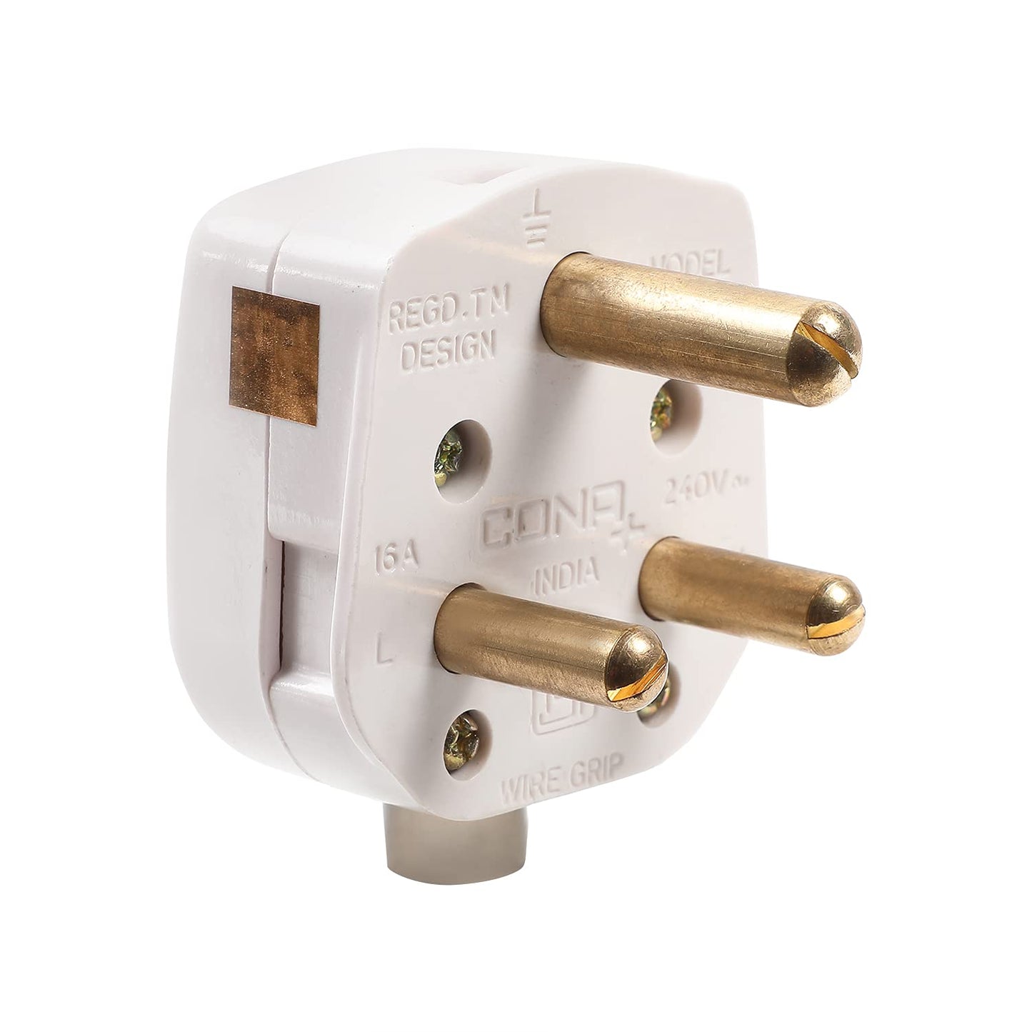 CONA Deluxe 3 Pin Plug Top - White | 3 Pin Top | Electrical Top