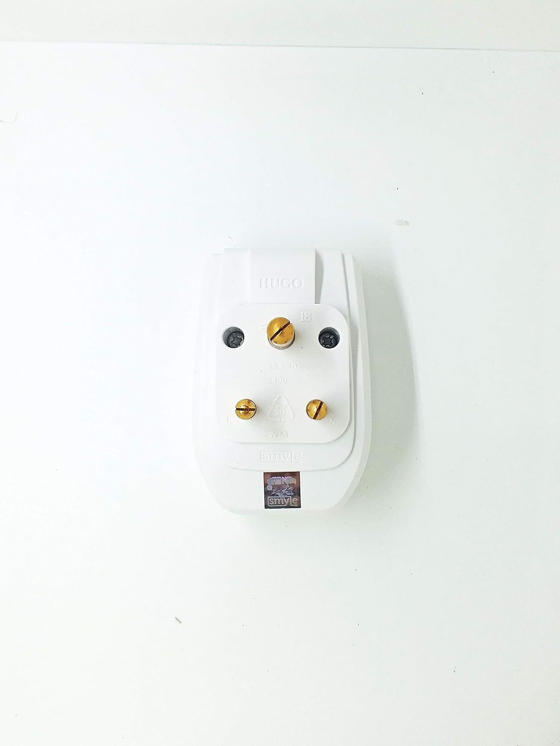 CONA 3 Pin 6A to 16A SMYLE Hugo 3 Way Power Plug Adapter (White)