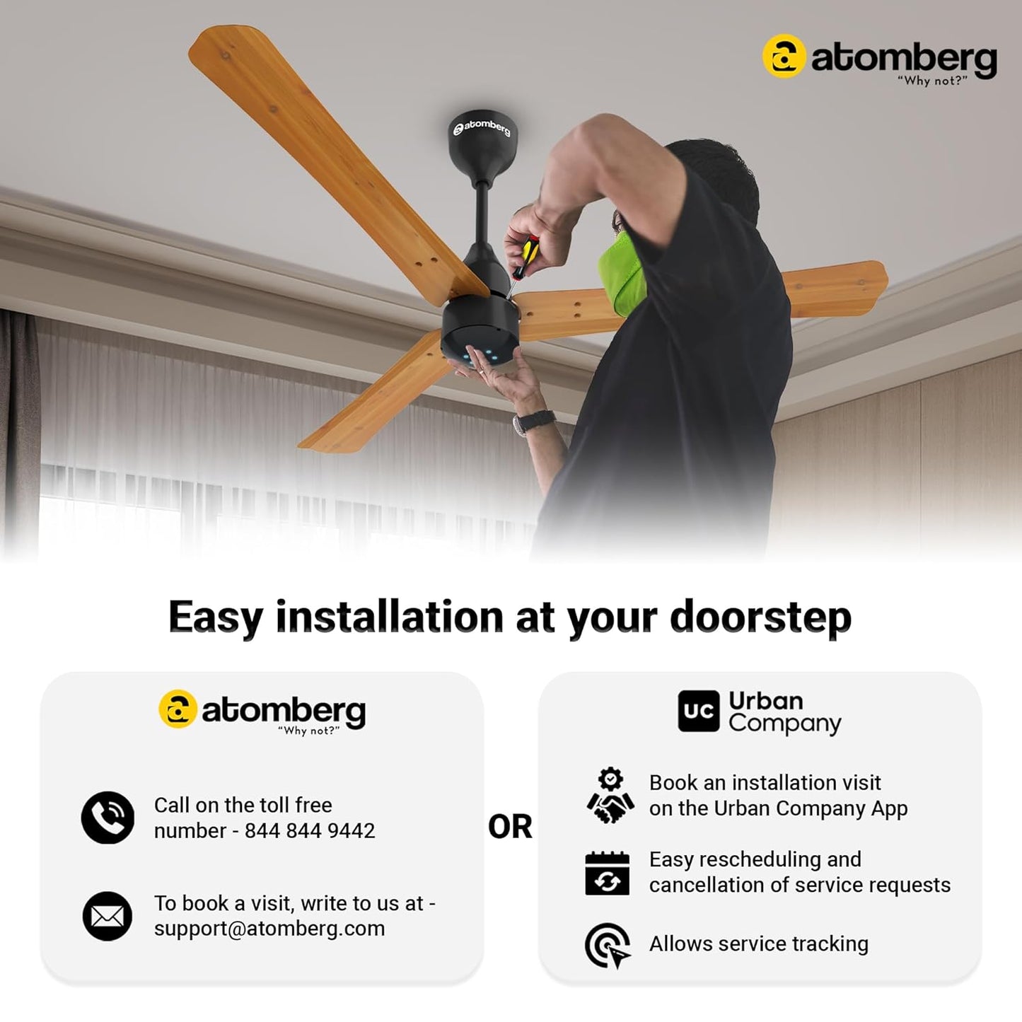 atomberg Renesa Enzel 1200mm BLDC Motor 5 Star Rated Sleek Ceiling Fans with Remote | Upto 65% Energy Saving | 1+1 Year Warranty