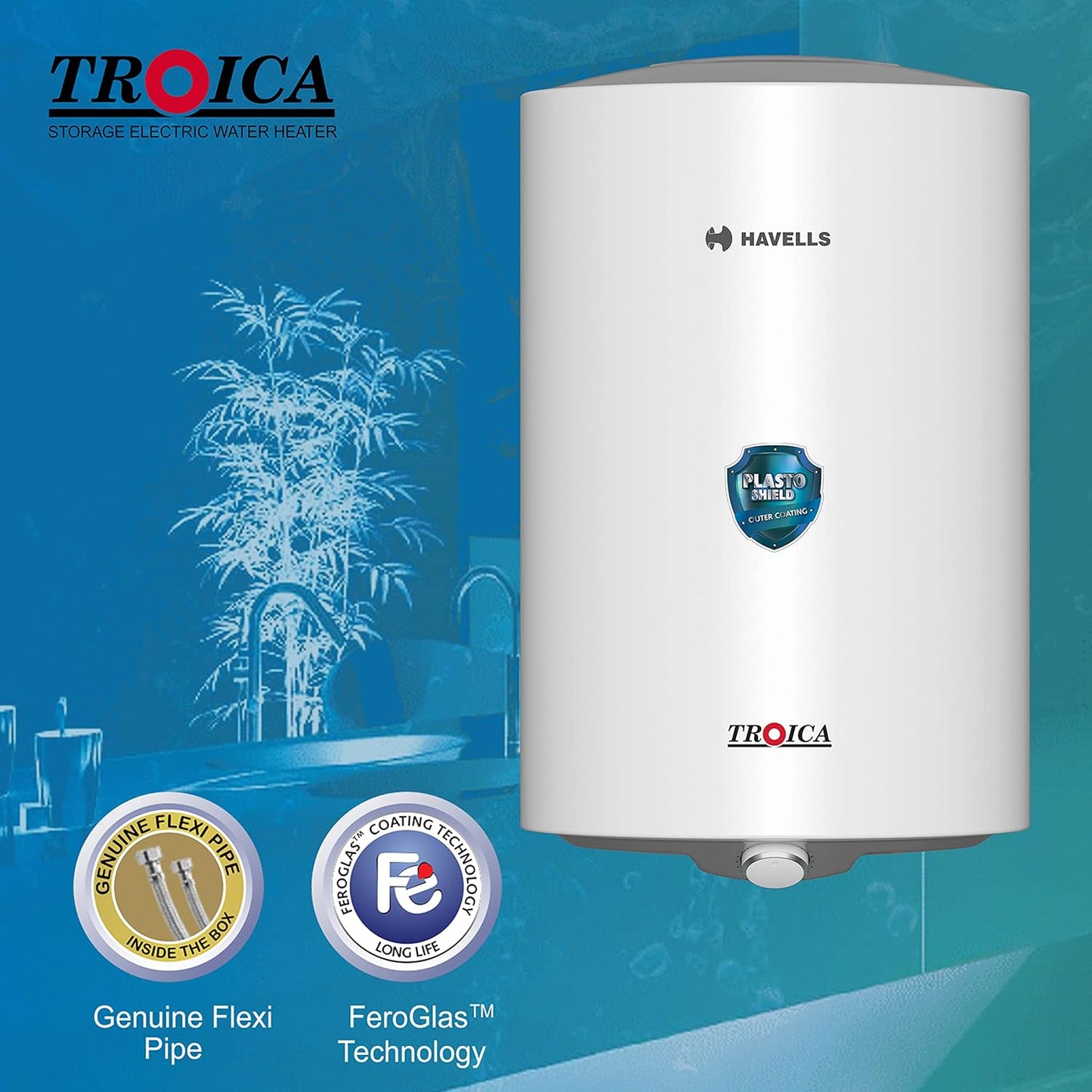 Havells Troica Vertical Storage Water Heater (Geyser), 4 star