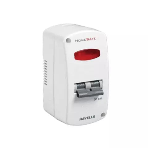 Havells 32A Home Safe Mini MCB with Enclosure PVC Plastic Base Model (White)