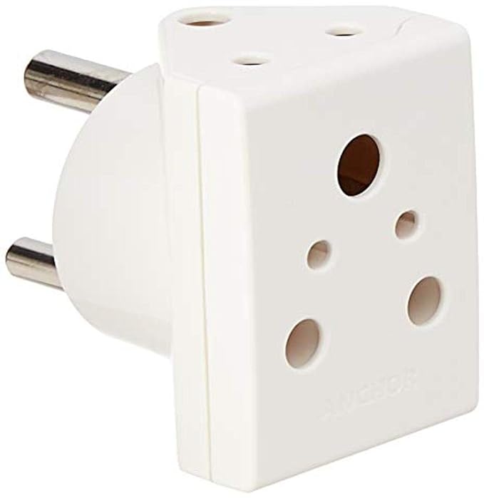 Anchor by Panasonic 3 Pin Multiplug Adapter Socket | 3 Pin Socket (White)